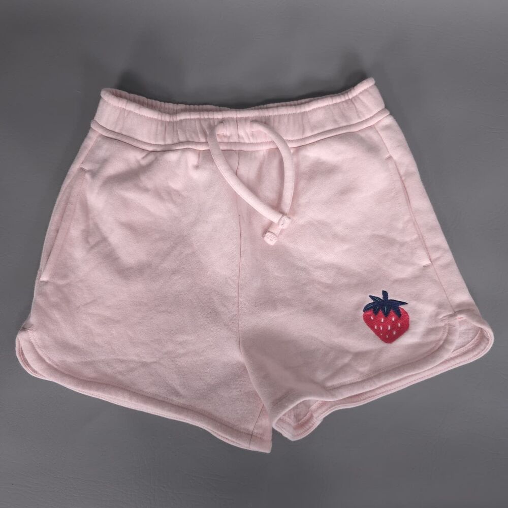 TRUCKER + TATE Girls‎ Pink Short Strawberry 7 Embroidered Elastic Waist